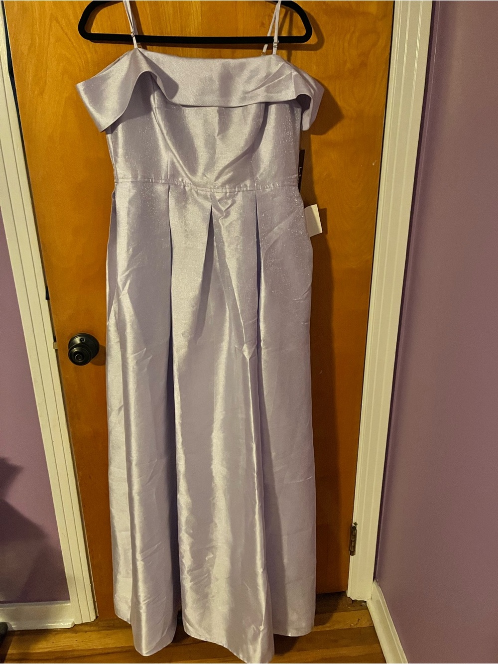 Lulu's girls waltzed into my heart Shimmery Lilac Off-Shoulder maxi Gown